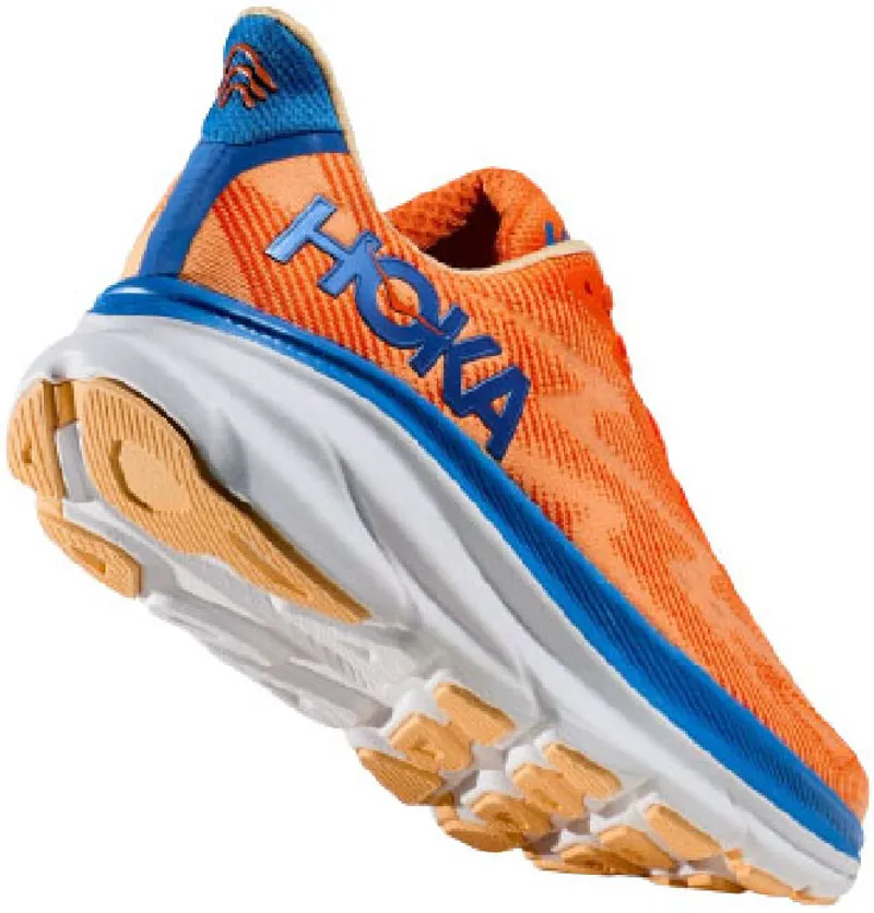 Hoka One One Men's Clifton 9 Vibrant Orange/Impala - WIDE-4